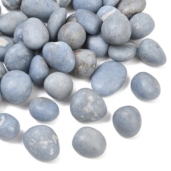 Natural Angelite Beads, Tumbled Stone, Nuggets, No Hole/Undrilled, Vase Filler Gems/Undrilled, Vase Filler Gems