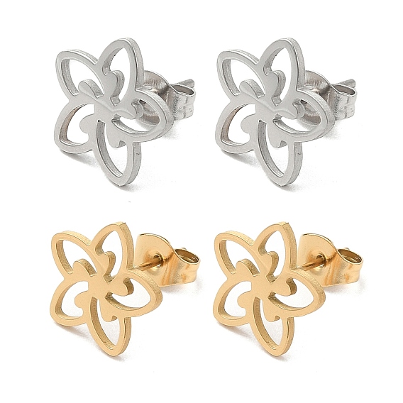 304 из нержавеющей стали серьги, цветок