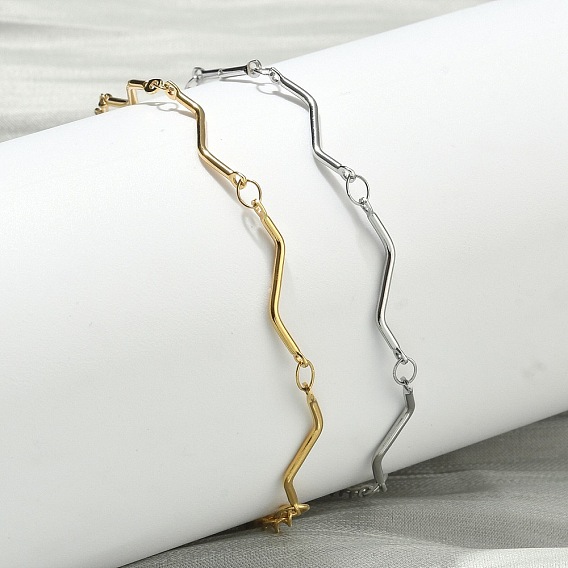 Браслеты из витых звеньев из нержавеющей стали для женщин