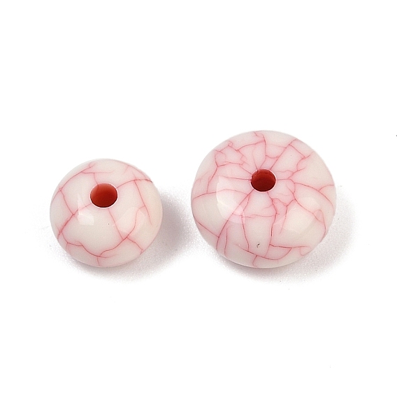 Акриловые бусины имитация бирюзы, плоско-круглые