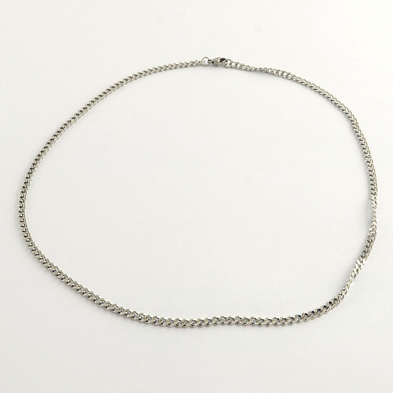 304 Stainless Steel Curb Chain Necklaces, 20.4 inch (51.8cm)