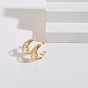 Cat's Eye Chain C-shaped Earrings with Woven Metal, Bold and Personalized Ear Hooks
