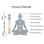 Crystals Chandelier Suncatchers Prisms Chakra Hanging Pendant, with Iron Cable Chains, Glass Beads and Brass Pendants, Flat Round with Tree & Teardrop