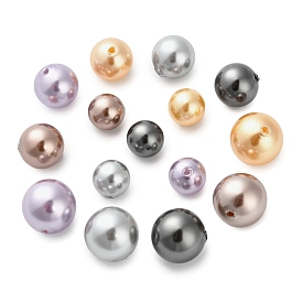 Для выпечки расписные жемчужные стеклянные жемчужные круглые бусины, наполовину просверлено/половина отверстия