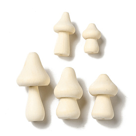 Des perles en bois naturel, non teint, perle de champignon