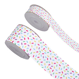 4рулоны 2 стили полиэстеровые репсовые ленты с принтом, для упаковки рождественских подарков