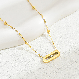 Богемный стиль 201 Овальные прямоугольные подвески из нержавеющей стали со стразами для женщин