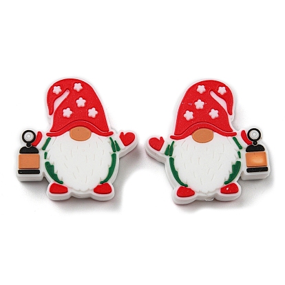 Santa Claus Christmas Food Grade Eco-Friendly Silicone Beads, Chewing Beads  For Teethers, DIY Nursing Necklaces Making