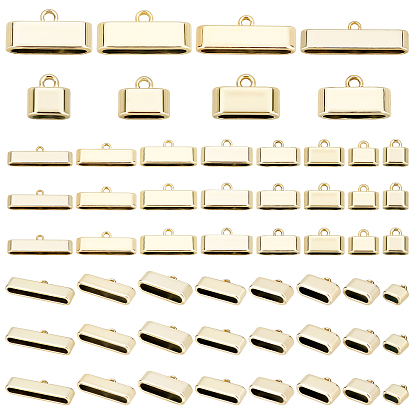 32pcs 8 embouts de cordon en alliage de style, pour la fabrication de porte-clés en corde de bracelets en cuir