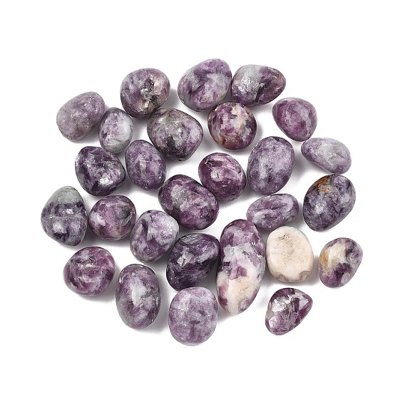 Натуральные бусины из лепидолита, обваленные камни, нет отверстий / незавершенного, самородки