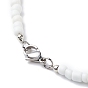 Plastic & Glass Pearl & Seed Beaded Bracelet and Necklace, Jewelry Set for Women