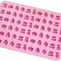 66-Cavity Fruit Silicone Wax Melt Molds, For DIY Wax Seal Beads Craft Making, Rectangle with Cherry & Apple & Grape & Banana Mixed Shapes