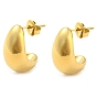 304 Stainless Steel Stud Earrings, Crescent Moon