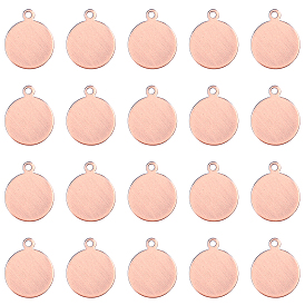 Brass Charms, Stamping Blank Tag, Long-Lasting Plated, Flat Round