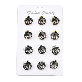 12 шт 2 цвета змея сплав броши для рюкзака одежды