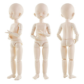 Plastic Female Movable Joints Action Figure Body, with Head and Shoes