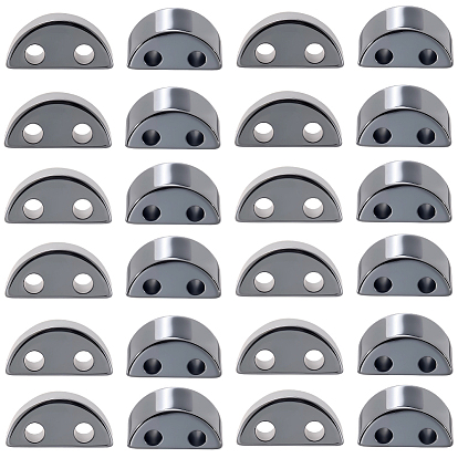 100шт. немагнитные синтетические гематитовые бусины, полукруглый