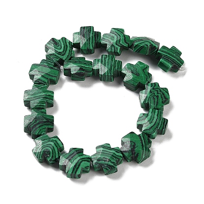 Synthetic Malachite Beads Strands, Faceted, Cross