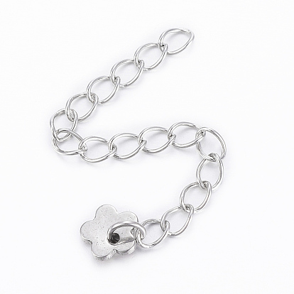 304 Stainless Steel Chain Extender, with Charms