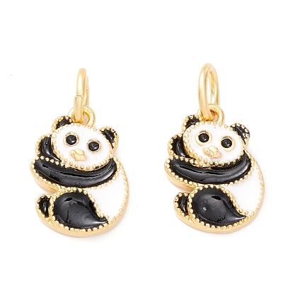 Pendentifs en laiton, avec l'émail, plaqué bg longue durée, panda
