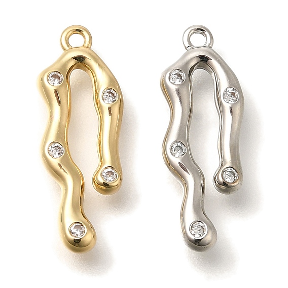 Латунные микро проложить кубического циркония подвески, чары из жидкой лавы