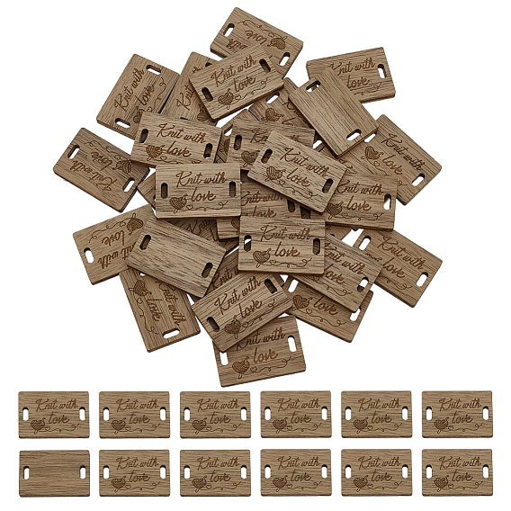 30шт. вязанные деревянные спицы, Вязание, швейные бирки, прямоугольные