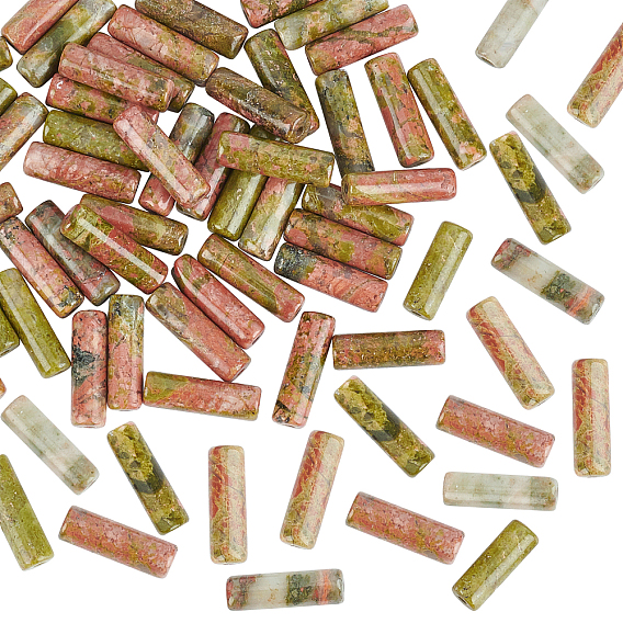 Natural Unakite Beads Strands, Column