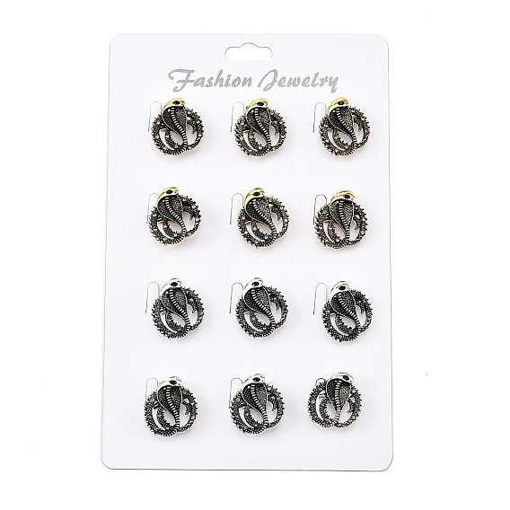 12 шт 2 цвета змея сплав броши для рюкзака одежды