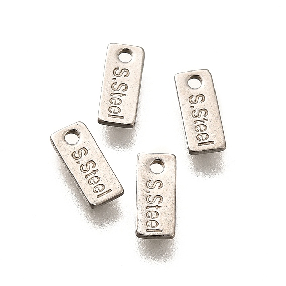 304 удлинитель цепи из нержавеющей стали, прямоугольник со словом s.steel charm