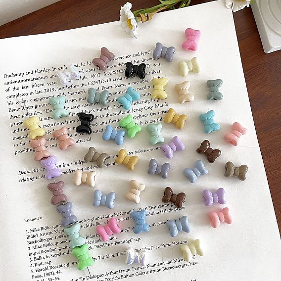 Непрозрачный акрил европейского бисера, бантом, большое отверстие шарик