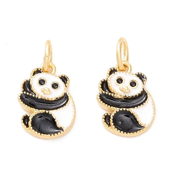 Pendentifs en laiton, avec l'émail, plaqué bg longue durée, panda