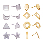 304 Stainless Steel Stud Earring Components, Mixed Shapes