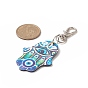 Triangle & Hamsa Hand/Hand of Miriam with Evil Eye Acrylic Pendant Decoration, with Alloy Clasp