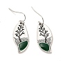 Серьги с подвесками в форме листа с эмалью дерева, длинные серьги-капли из цинкового сплава для женщин
