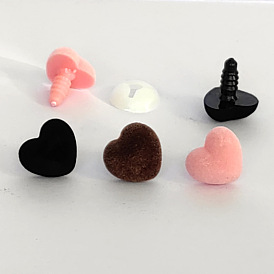 Heart Plastic Safety Craft Nose, with Spacer, for DIY Doll Toys Puppet Plush Animal Making