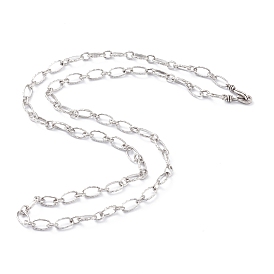 Brass Cross Chain Necklaces, with Hook and S-Hook Clasps, Long-Lasting Plated, Textured