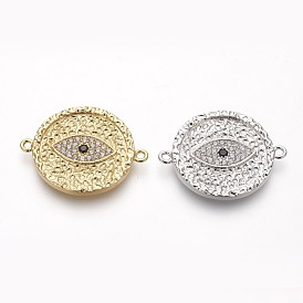 Латунные коннекторы, с кубического циркония, без свинца, без кадмии и без никеля, плоские круглые с сглаза