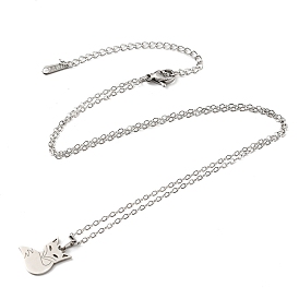201 Ожерелье с подвеской в виде лисы из нержавеющей стали и кабельными цепочками