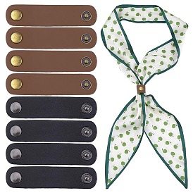 20 шт. 2 цвета pu кожа с латунной пряжкой для шарфа, зажимы для шарфа, держатель для шейного платка для женщин и мужчин