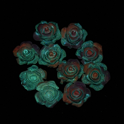 Светящиеся кабошоны из прозрачной смолы, светящийся в темноте цветок с блестками