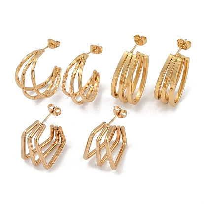 Вакуумное покрытие pvd 201 серьги-гвоздики из нержавеющей стали, с 304 штифта из нержавеющей стали