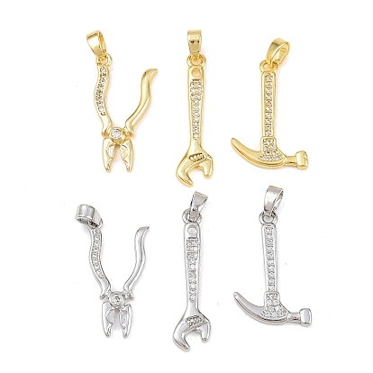 Латунные микропаве прозрачные подвески с фианитом