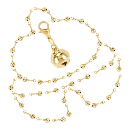 Brass Bell Pendants, with Alloy Lobster Claw Clasps