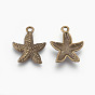 Подвески в тибетском стиле , без свинца и без кадмия, морская звезда, 23x19x3 мм, отверстие : 2 мм