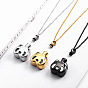 Bear Head Urn Ashes Pendant Necklace, 316L Stainless Steel Memorial Jewelry for Men Women