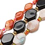 Природный агат бисер нитей, окрашенная и подогревом, шестиугольник