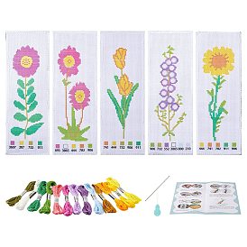 Набор для вышивки крестиком закладки своими руками, с нитками для вышивания и хлопчатобумажной тканью, иглой и нитковдевателем