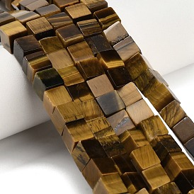 Естественный желтый тигровый глаз бисер нитей, класс А, кубические