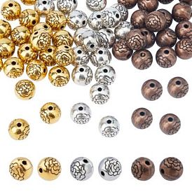 Tibetan Style Metal Alloy Beads, Round