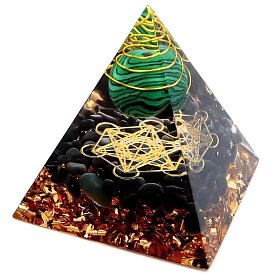 Crystal Ball Resin Pyramid Ornament Resin Crafts Handmade Crystal Ball Pyramid Home Decoration